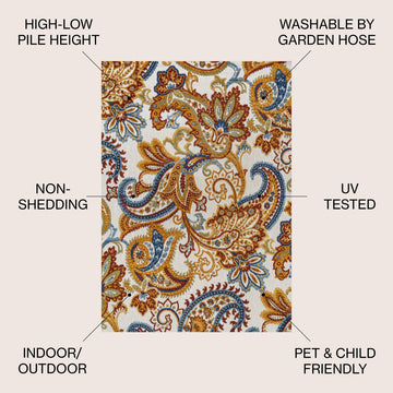 Gordes Paisley High-low Indoor/outdoor Area Rug